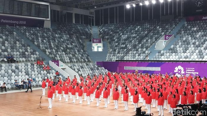 Pengukuhan kontingen Indonesia di Asian Games 2018. (Foto: Yanu Arifin/detikcom) Pengukuhan kontingen Indonesia di Asian Games 2018. (Foto: Yanu Arifin/detikcom)