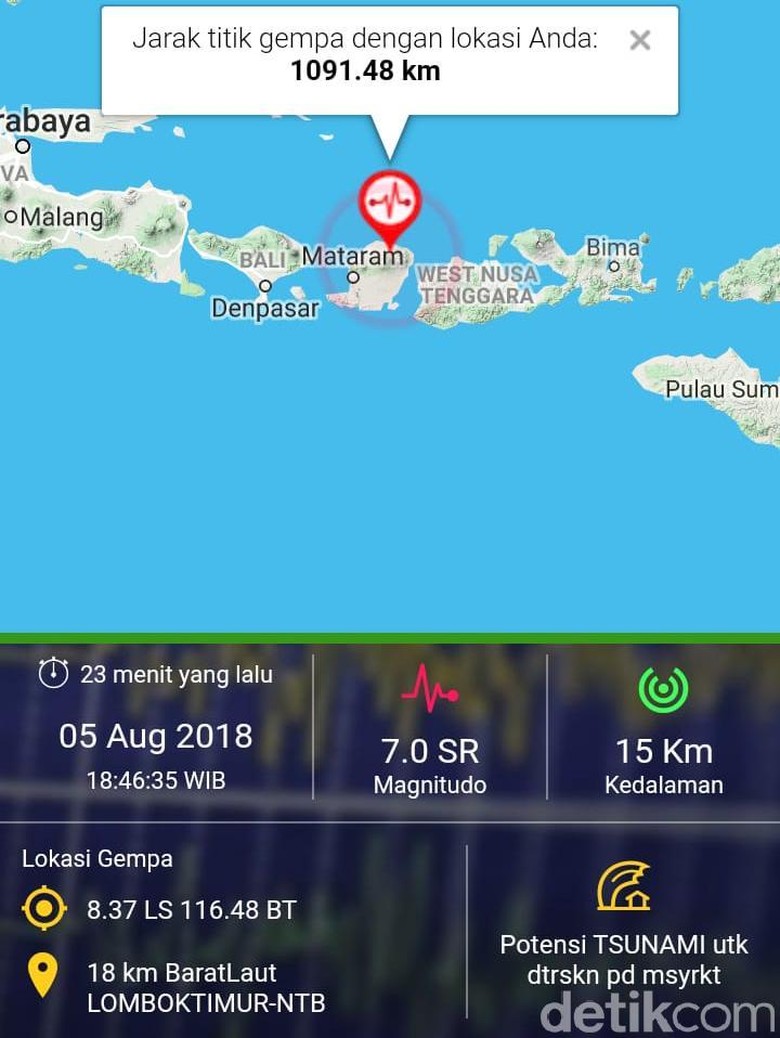 Gempa Lombok Berpusat Di Darat Kenapa Bisa Tsunami