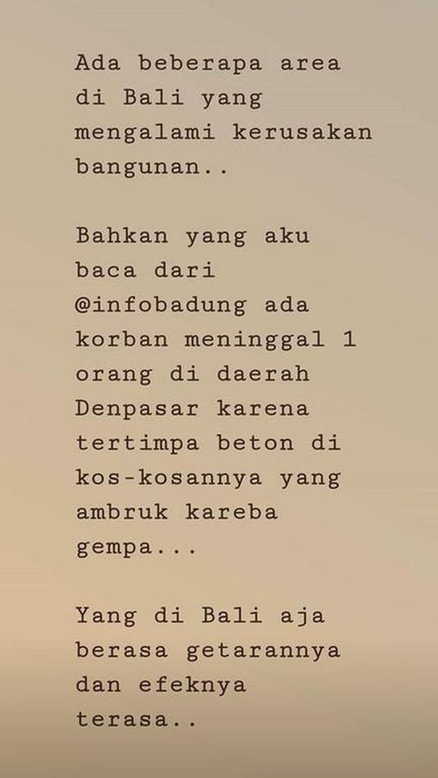 Rasakan Gempa, Presenter Cici Panda Ketakutan
