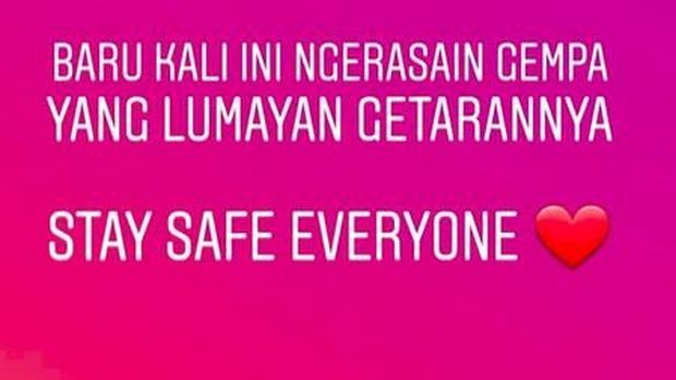 Rasakan Gempa, Presenter Cici Panda Ketakutan
