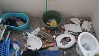 Belum diketahui hingga kini, ada berapa banyak bangunan yang roboh atau rusak di Gili Trawangan (Antik Tri Permana/Istimewa)