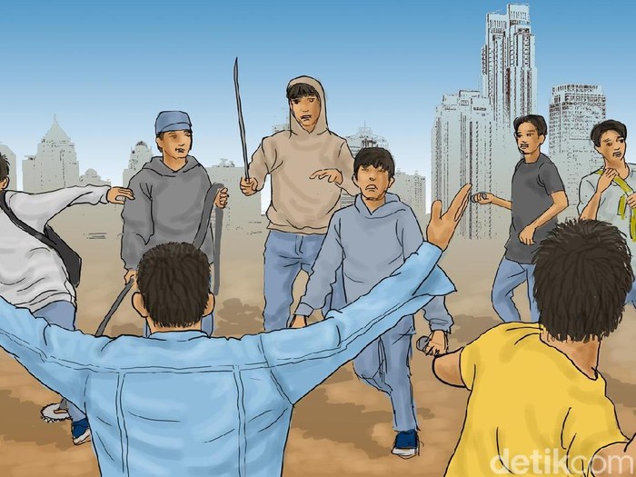 perkelahian antar anak SMA