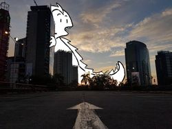 Keren! Doodle Godzilla Beraksi Ini Dibuat Pakai Ponsel