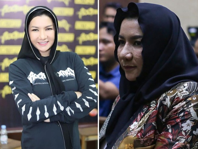Rita yang sebelum dipenjara terkenal dengan kecantikannya, kini penampilannya berubah total. Wajah mulusnya sirna dan berganti dengan kulit beruntusan. Foto: ANTARA FOTO/Rivan Awal Lingga, Facebook