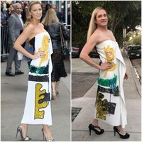 Gaun Blake Lively versi Tom ditempel sebungkus Lays. Kalau lapar, Tom tinggal merogoh dari gaunnya. (Foto: Instagram/@tommylenk)