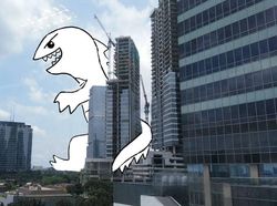 Keren! Doodle Godzilla Beraksi Ini Dibuat Pakai Ponsel