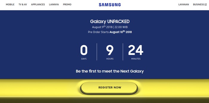 Countdown peluncuran Galaxy Note 9 Countdown peluncuran Galaxy Note 9
