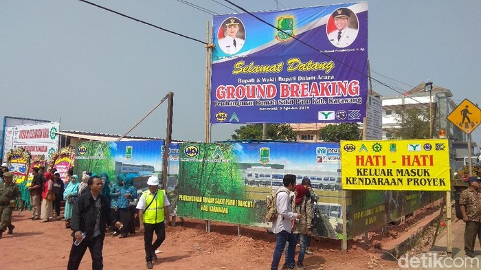 Lokasi ground breaking RS Paru Karawang yang dibangun dengan cukai rokok (Foto: Luthfiana Awaluddin/detikHealth) Lokasi ground breaking RS Paru Karawang yang dibangun dengan cukai rokok (Foto: Luthfiana Awaluddin/detikHealth)