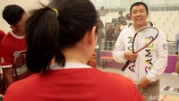Menpora Imam Nahrawi saat meninjau langsung persiapan Timnas squash di GBK, Senayan, Jakarta, Kamis (9/8/2018).