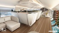 Menilik dalam kabin amat luas karena memiliki panjang 46 meter. Kabin seluas itu menawarkan kamar-kamar suite mewah, bar di lantai kaca yang memberikan pandangan wisatawan tertuju ke bawah (Hybrid Air Vehicles/Design Q/CNN Travel)