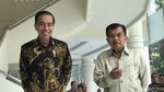 Senyum Jokowi Usai Bahas Pilpres dengan JK