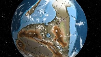 Bumi 600 juta tahun yang lalu saat periode Ediacaran, ketika kehidupan dari oranisme bersel banyak dimulai. (Foto: Ancient Earth Globe.)