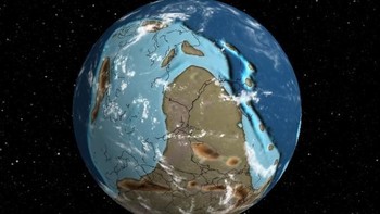 Periode Cambrian sekitar 500 juta tahun yang lalu. Bumi mulai kedatangan para pendahulu dari hewan-hewan yang ada saat ini. (Foto: Ancient Earth Globe.)