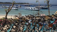 Aktivitas wisata blm normal kendari ada turis yang tetap bertahan di Gili Trawangan.