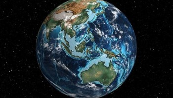 Potret Bumi saat ini. Seluruh prediksi wujud Bumi ratusan juta tahun lalu itu dibuat sebuah situs bernama Ancient Earth Globe. (Foto: Ancient Earth Globe.)