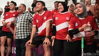 Kedatangan kemenpora disambut ceria oleh para punggawa Timnas Squash.