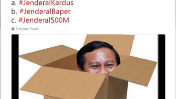 Ada yang main tebak-tebakan siapa yang ada di dalam kardus. (Foto: Twitter @mugiwarapanji)