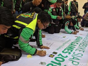 Deklarasi 150 Driver GrabBike Dukung Asian Games 2018