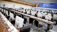 Begini penampakan Main Press Center (MPC) atau Media Center, Jakarta, Kamis (9/8/2018).