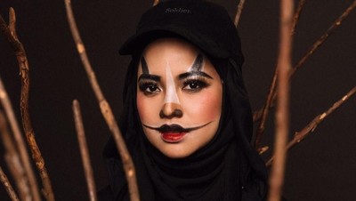 Foto: Wajah Chacha Frederica Dilukis Jadi Badak, Rayakan Asian Games
