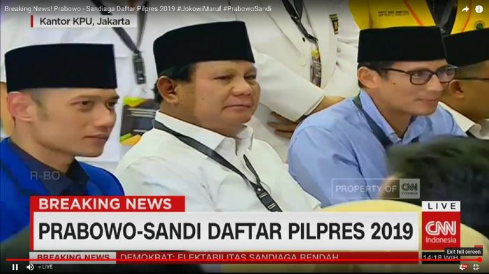 Foto: Prabowo Sandiaga AHY (Dok. CNN Indonesia TV) Foto: Prabowo Sandiaga AHY (Dok. CNN Indonesia TV)