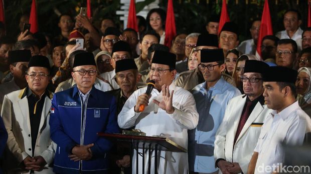 Suasana deklarasi Prabowo-Sandiaga maju Pilpres 2019 di Jl Kertanegara, Jakarta Pusat, Agustus 2018 silam.