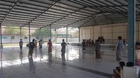 Terlihat para santri bermain futsal di hari libur Jumat.