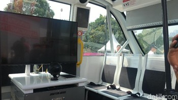 Di tengah-tengahnya ada monitor yang akan menanyangkan video. (Foto: detikINET/Agus Tri Haryanto)