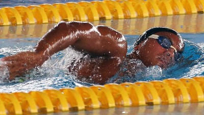 Perenang Siman Sudarta Berlatih di Aquatic Stadium
