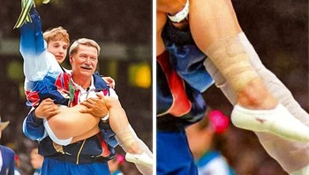 Ekspresi haru Kerri Kerri memenangkan emas olimpiade meski kaki kanannya terluka. (Foto: Brightside)