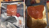 Irisan daging salmon ini ternyata tidak sebesar kemasannya. Foto: Istimewa