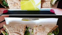 Meski dari tampilannya terlihat panjang dan besar, ternyata sandwich ini terbelah dua dan lebih sedikit.Foto: Istimewa