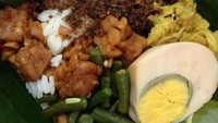 Nah, ini nasinya tertutup lauk yang sedap. Meski serba sedikit lauk bogana selalu bikin sensasi enak di lidah. Foto : Instagram @eppiliciouss