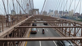  Hasil mode hyperlapse di atas Brooklyn Bridge. Foto: detikINET/Meliyanti Setyorini