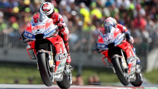 Jorge Lorenzo dan Andrea Dovizioso menempati posisi kedua dan ketiga di FP II MotoGP Aragon. (