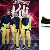 Berpose bersama rekannya sesama pembawa acara Kontes Dangdut Indonesia (KDI), Ruben tampak memakai sepatu hitam yang datang dari brand Fendi. Sepatu dengan detail khas Fendi Monster Eyes itu dijual di situs Harrods seharga 535 poundsterling. Foto: Dok. Instagram