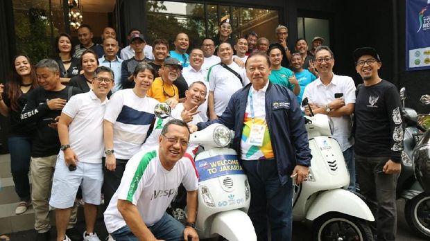 250 Vespa Siap Kawal Kirab Obor Asian Games 2018
