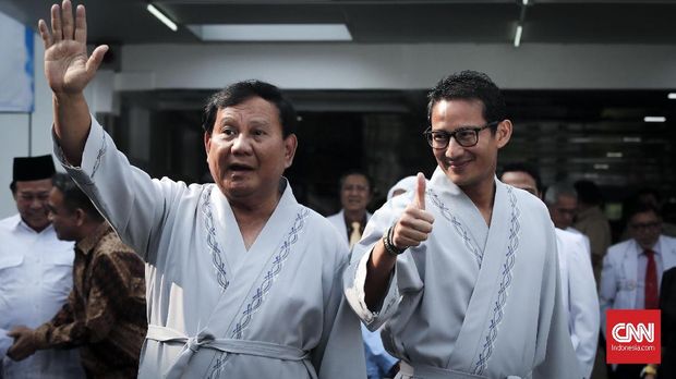 Prabowo Subianto dan Sandiaga Uno akan menjalani rangkaian tes kesehatan di RSPAD, Jakarta, Senin, 13 Agustus.