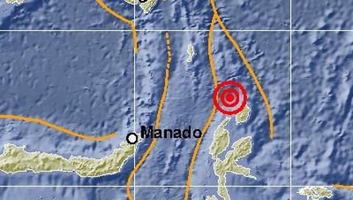 Lokasi gempa 5,4 SR di Morotai