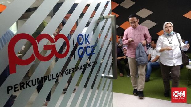 Perkumpulan Gerakan OKE OCE di Mal Pelayanan Publik, Jakarta, Senin, 13 Agustus 2018.