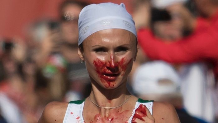 Walau Hidung Berdarah Pelari Putri Belarus Juarai Maraton Eropa