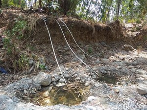 Sumur Mengering, Warga Semarang Pasang Pompa di Kubangan Sungai