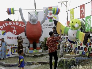 Maskot Raksasa Asian Games di Pekalongan Ini Dibuat dari Limbah