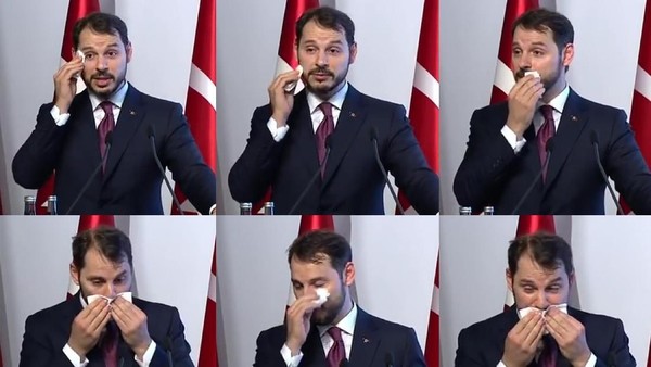 Saat Menantu Erdogan Berkeringat Pidato Soal Ekonomi