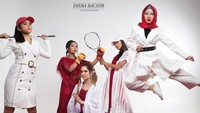 Nia Ramadhani, Jessica Iskandar, Chacha Frederica, Rozma Suhardi, dan Farah Balkis saat lakukan pemotretan bertemakan Asian Games yang dilakukan dengan fotografer terkenal Diera Bachir. Foto: Dok. Instagram/dierabachir