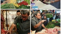 Meninjau harga pangan di pasar tradisional, Aher terjun langsung sekaligus berbelanja bahan makanan. Dari belanja daging sapi, ayam, beras, hingga cabai merah. Foto: Instagram @aheryawan