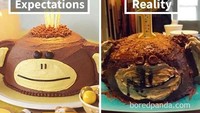 Dijamin! Anak-anak pasti akan menangis, jika disuguhkan kue ulang tahun berbentuk monyet seram ini. Foto: Bored Panda