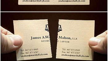 Kartu nama pengacara perceraian. (Foto: Boredpanda)