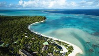 Pulau Tetiaroa, pulau pribadi ini berada di French Polynesia, kawasan perairan dari Perancis di Samudera Pasifik. Pulau karang ini menawarkan laut cantik dengan penginapan mewah. (The Brando/Facebook)