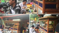 Makan soto dipinggir jln jakarta, tulisnya. Ternyata mantan Menteri Kehakiman dan Hak Asasi Manusia ini tak masalah jika makan makanan pinggir jalan. Foto: Instagram yusrilihzamhd